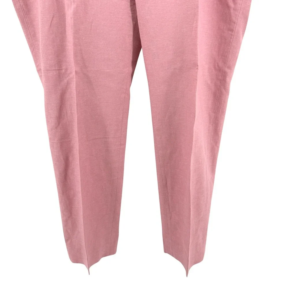 NEW Joseph Abboud Dress Pants Mens 44x30 Trousers Pink Linen Blend Slim Fit Flat - Picture 11 of 14